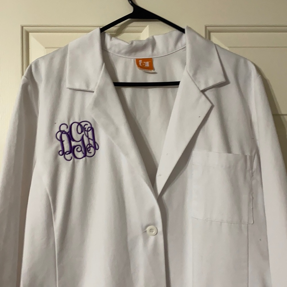 Monogrammed Lab Coat Size Lg